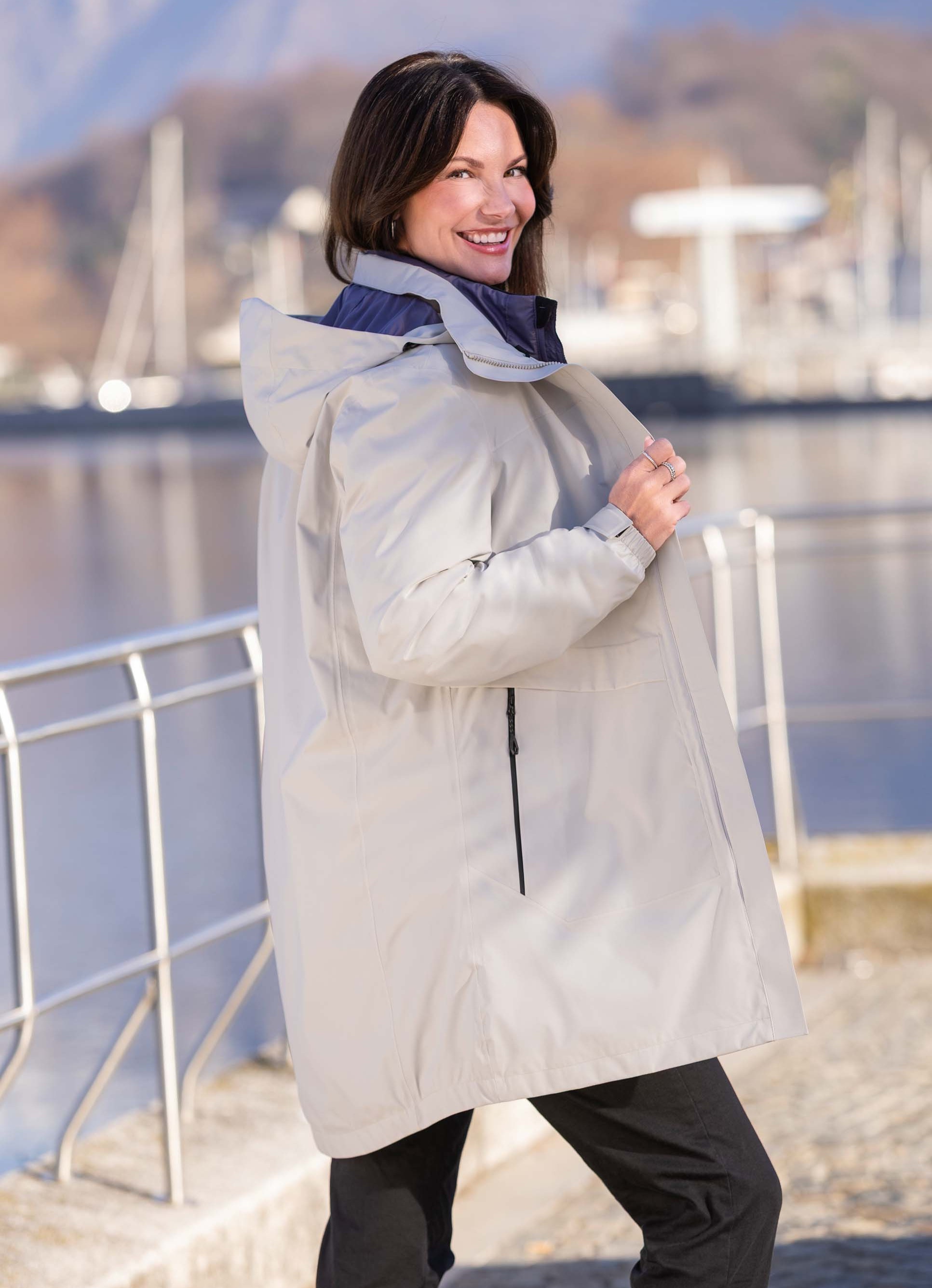 3-in-1-Funktions-Longjacke mit Außen- und Innenjacke