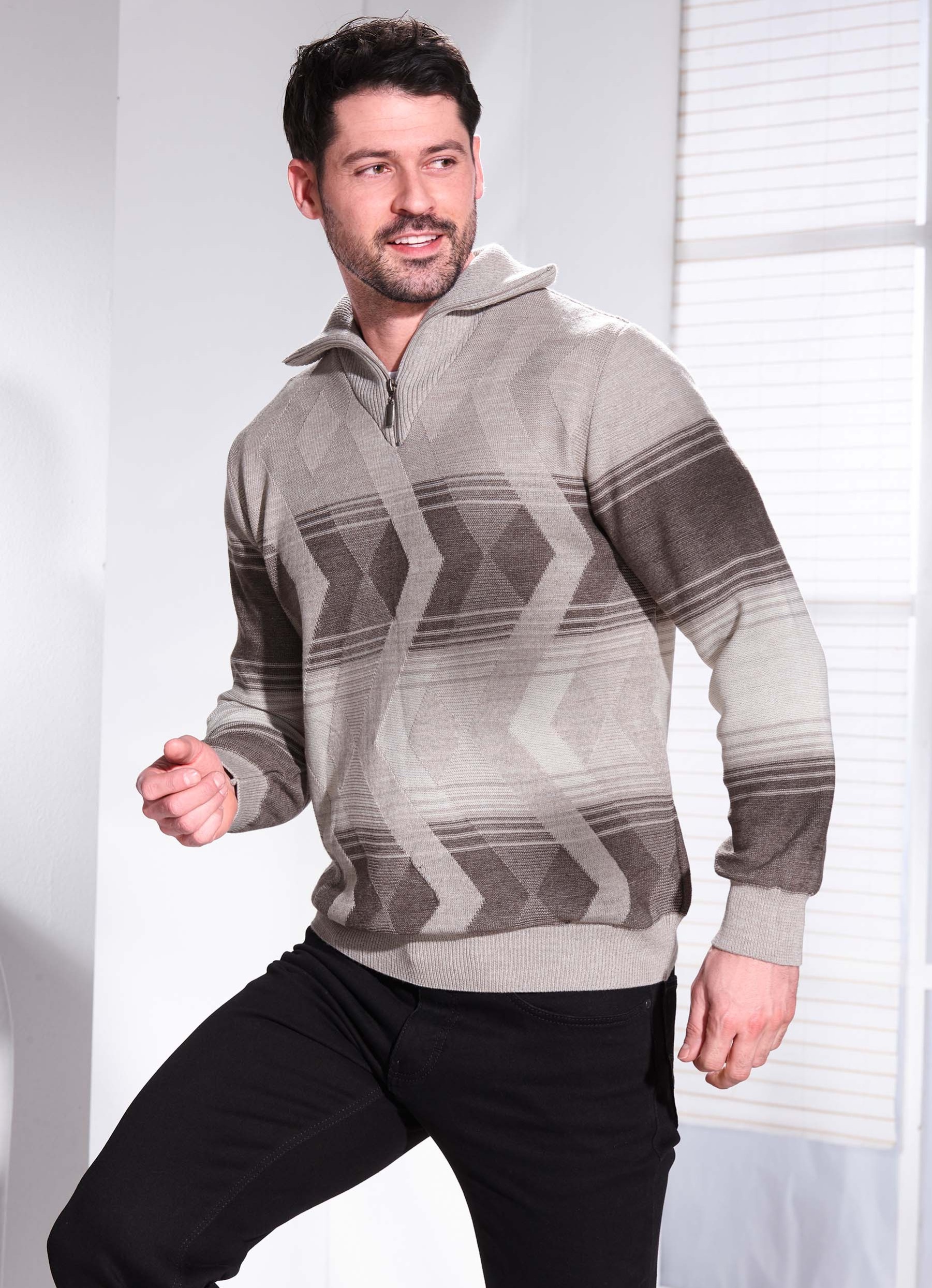 Troyer mit Jacquardmuster
