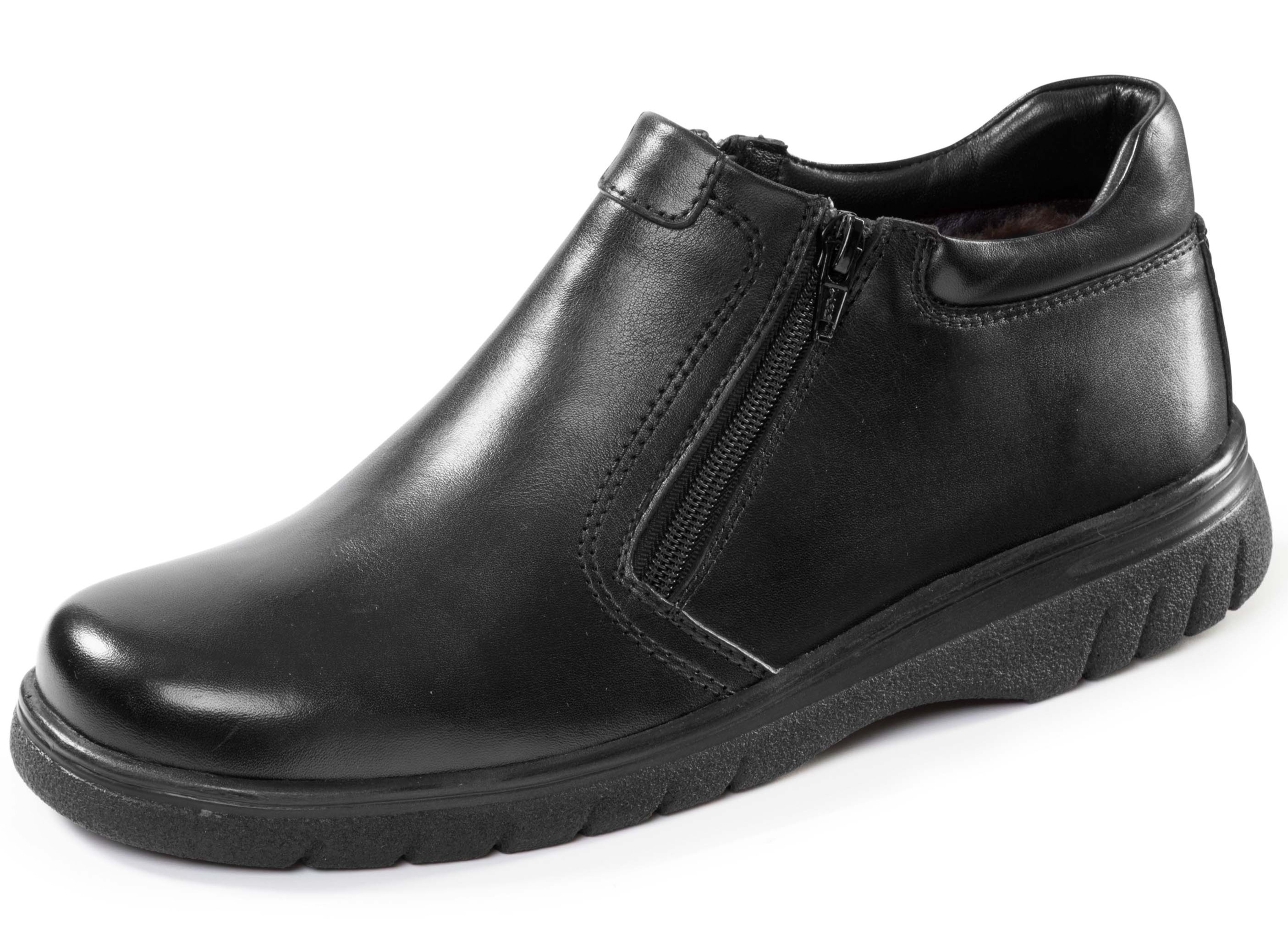 Gefütterte Herren-Boots, Winterschuhe, Weite H, mit Lammfell