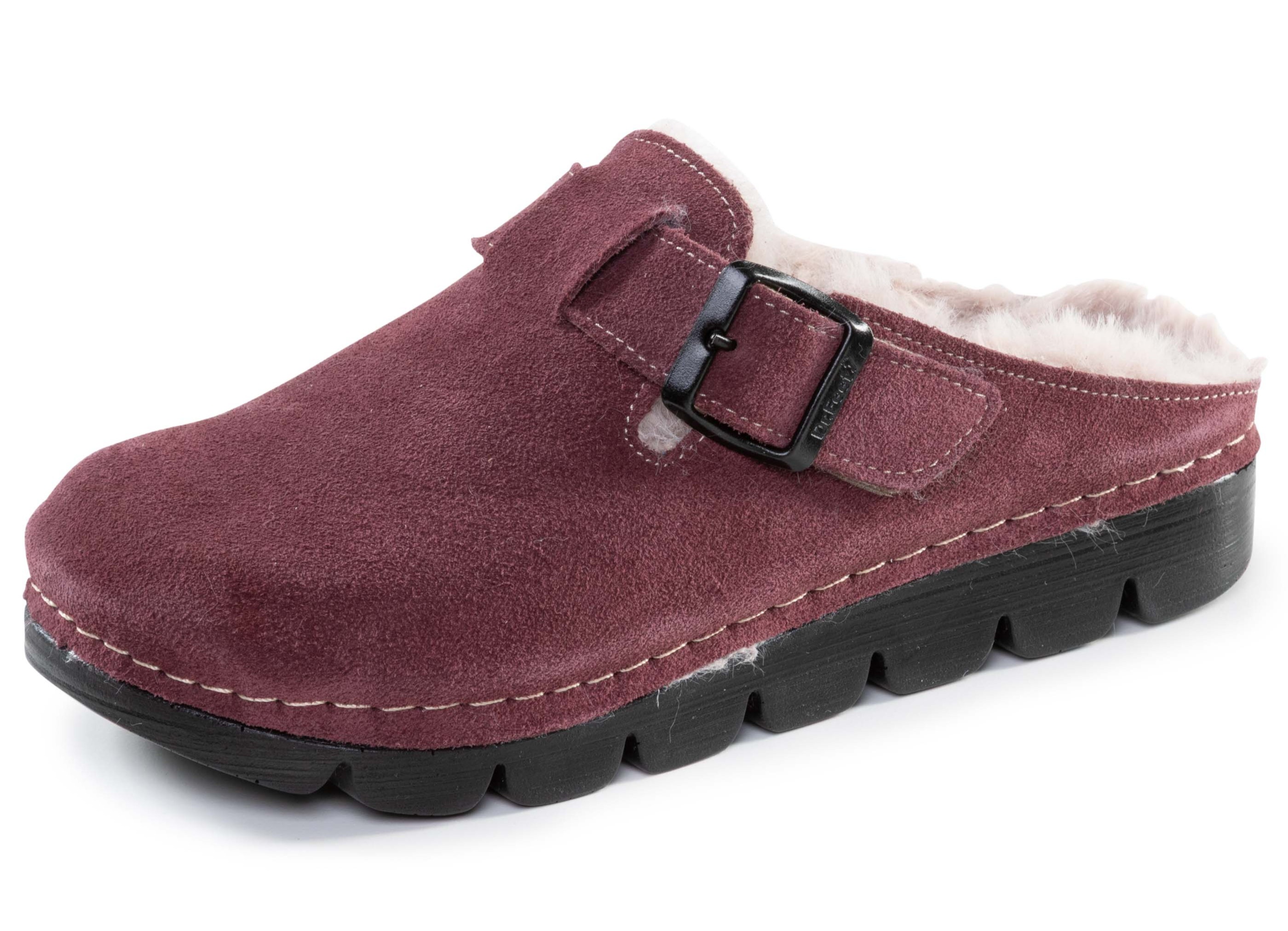 Warme Damen-Clogs, Weite G, mit Plüschfutter