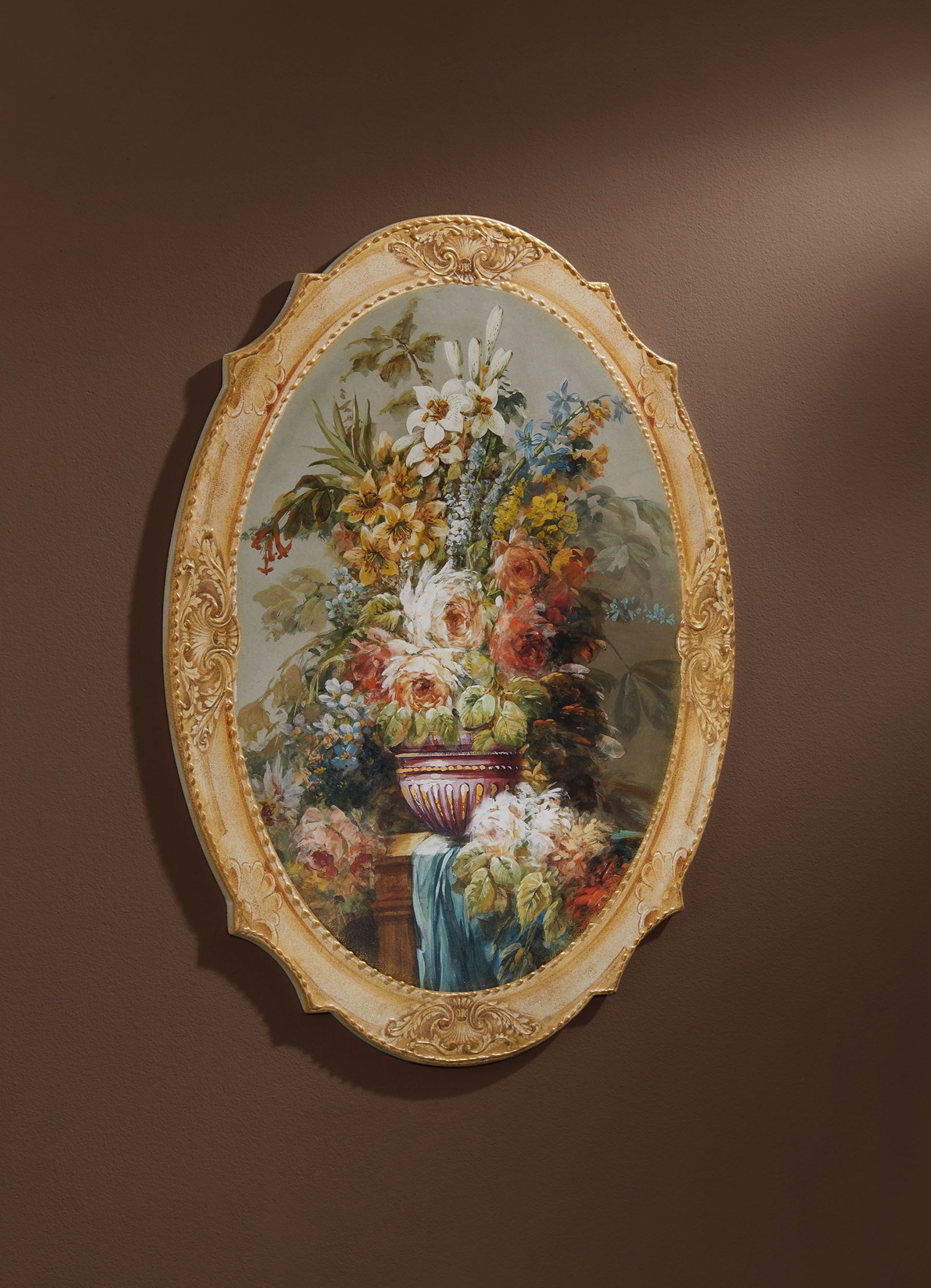Wandbild mit buntem Blumenstrauß