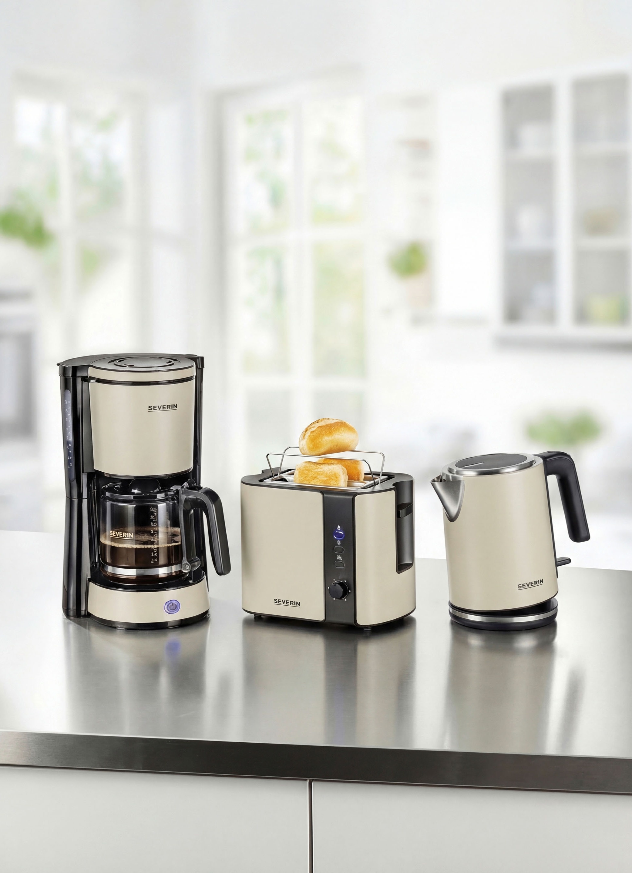 „Severin” Kaffeemaschine Type aus Edelstahl