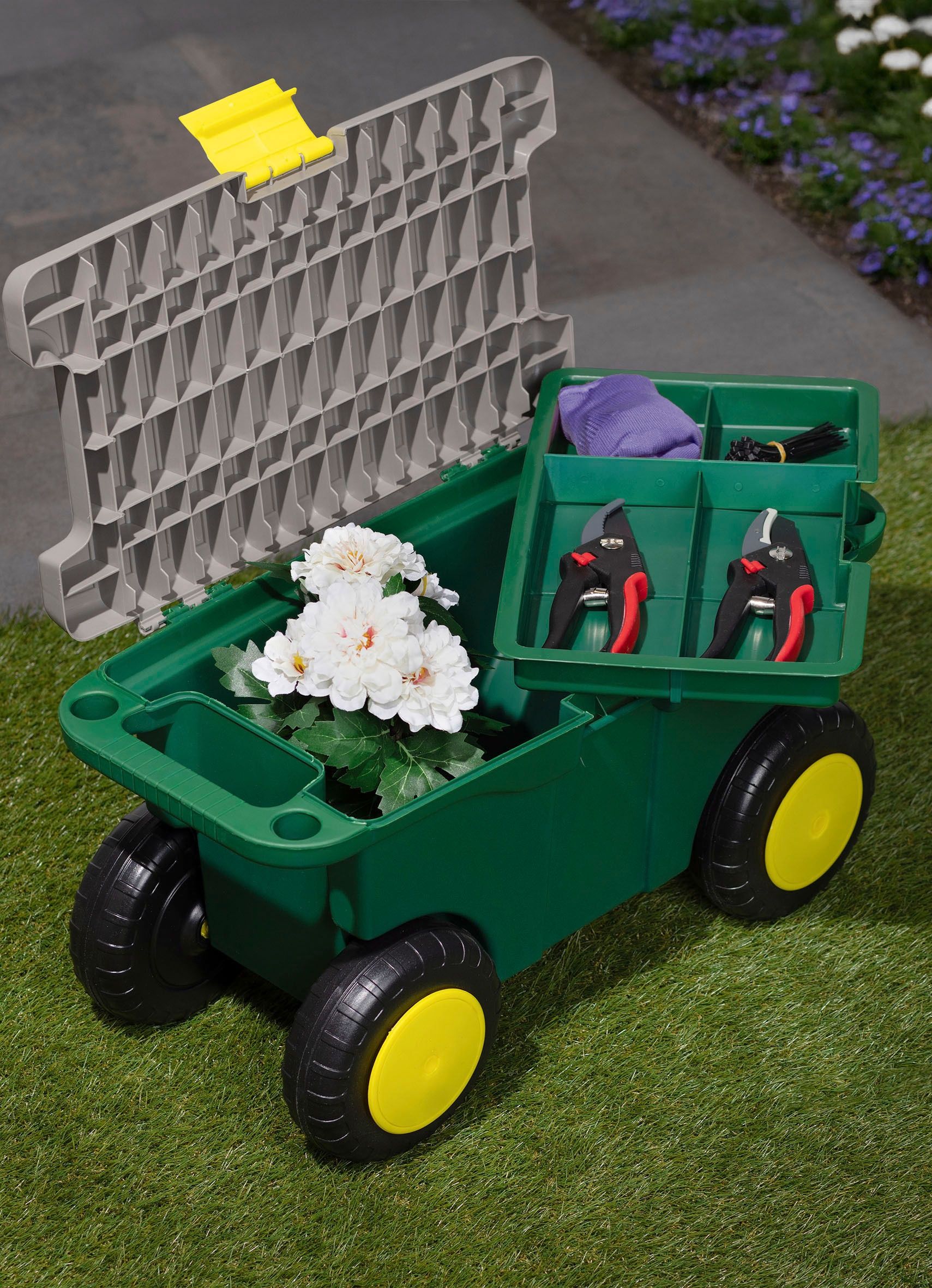 Garten-Rollwagen mit Box