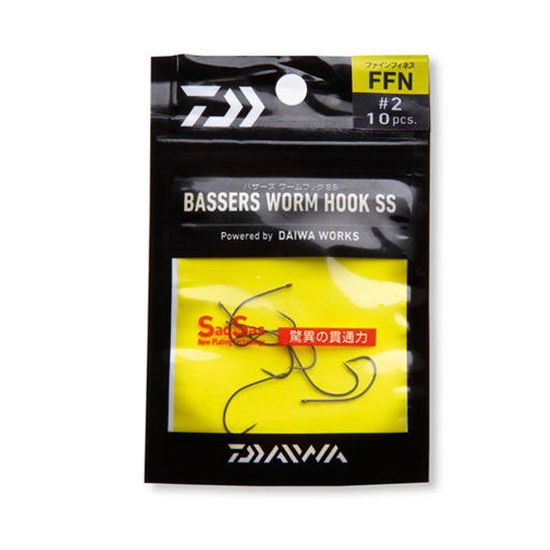 Daiwa Bassers Worm Hook FFN 10 Stk. Größe 4