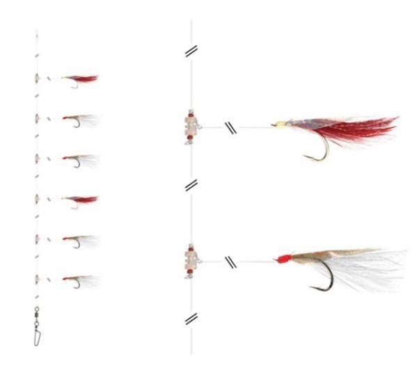 Daiwa Grand Wave Makrelenvorfach 360° 1,35m Weiß / Rot