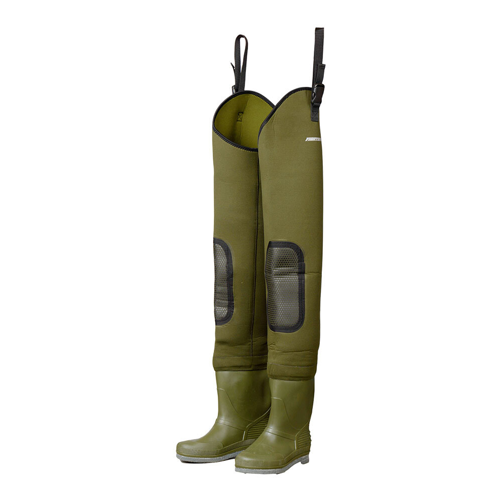 DAM  Fighter Pro+ Neoprene Hip Waders Cleated Gummi Profil #40/41 Watstiefel mit Gummisohle