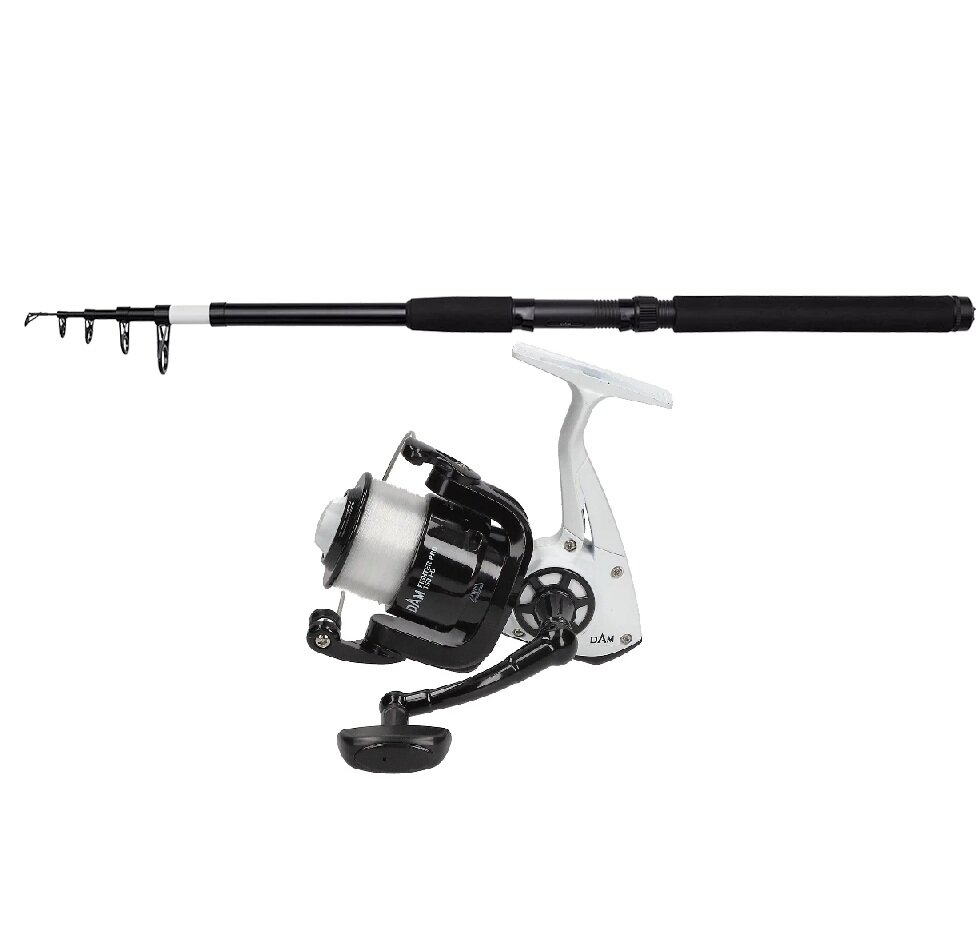 DAM Telecombo 3,60m / 30-60g + Rolle + Schnur Angelset Teleskopangelset