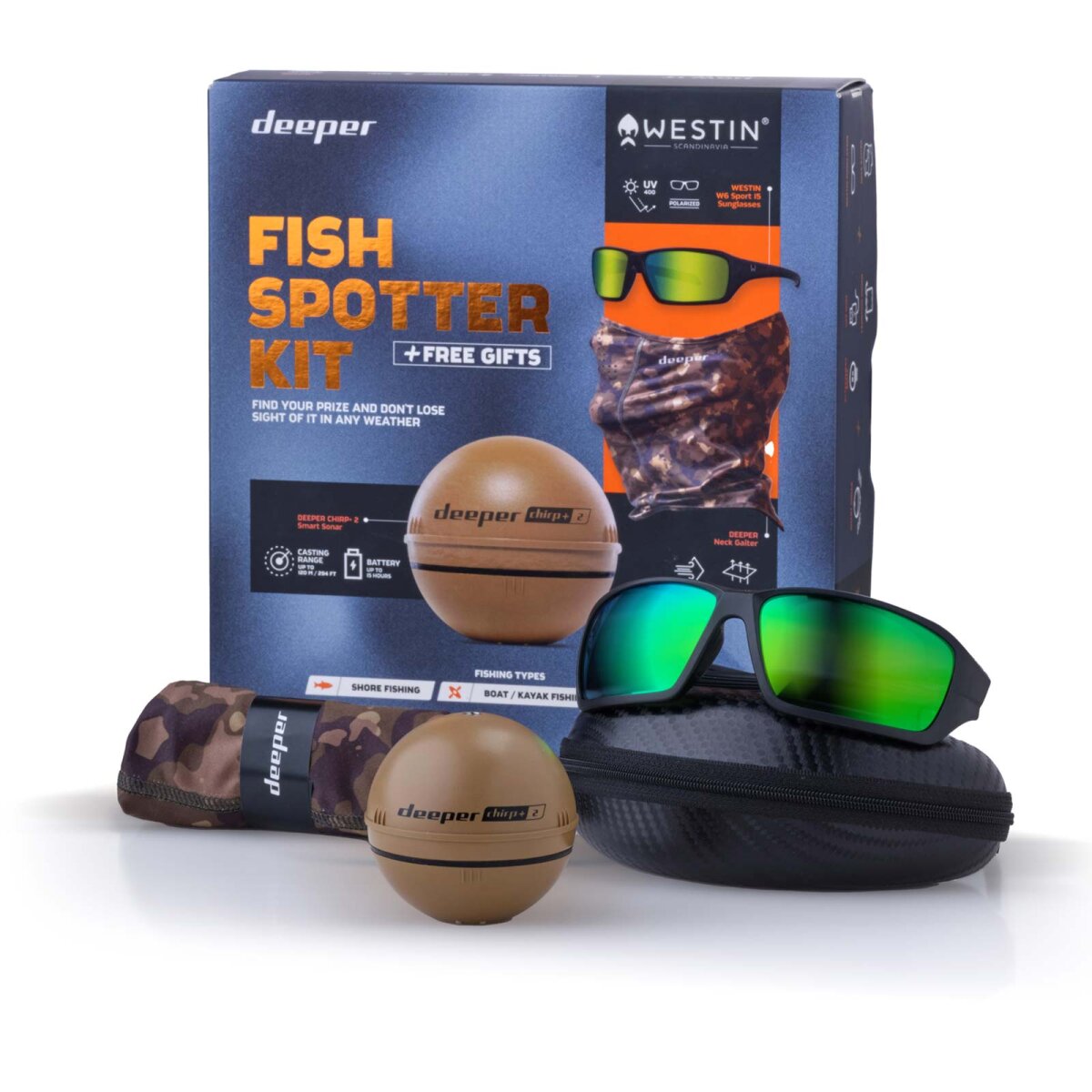 Deeper Fish Spotter KIt Set Smart Sonar Chirp+ 2.0 Echolot LIMITED EDITION