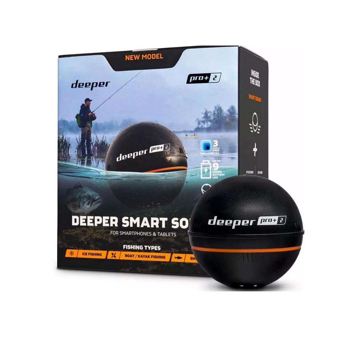 Deeper Sonar PRO+ 2 2.0 GPS Wifi Echolot Wurfecholot für Rute