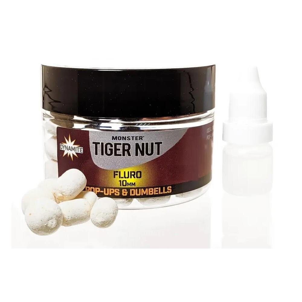Dynamite Baits Monster Tigernut White Fluro Pop Ups & Dumbells 10mm
