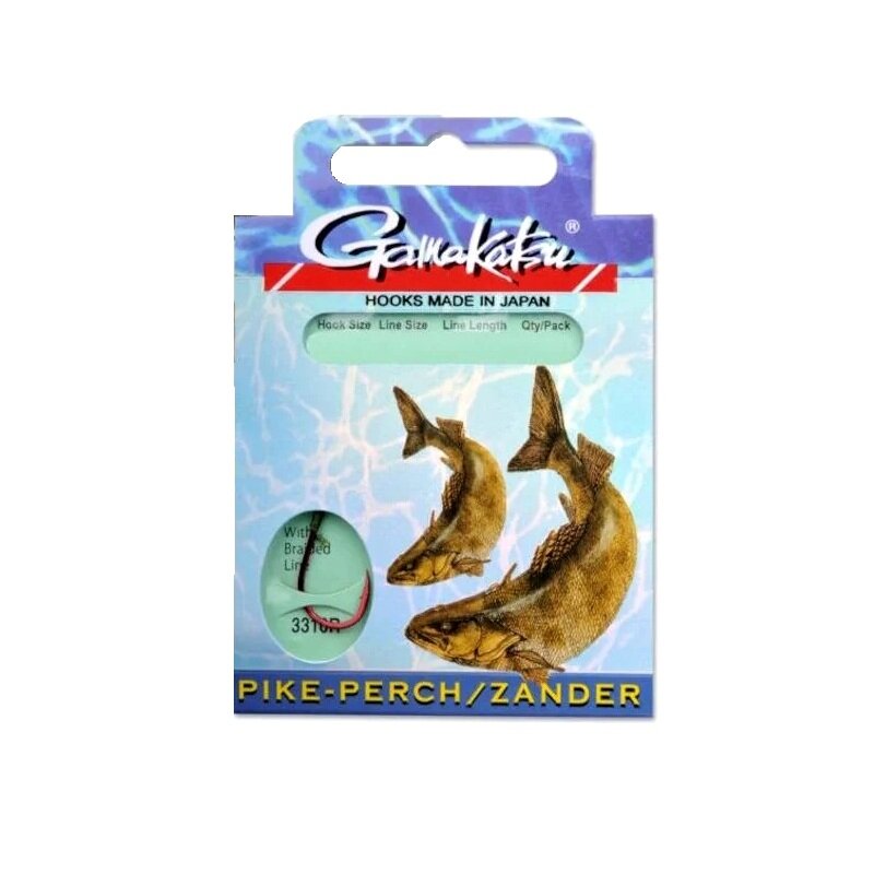 Gamakatsu Zander Braid Gebundene Vorfächer 3 Stk. Zanderhaken Rot