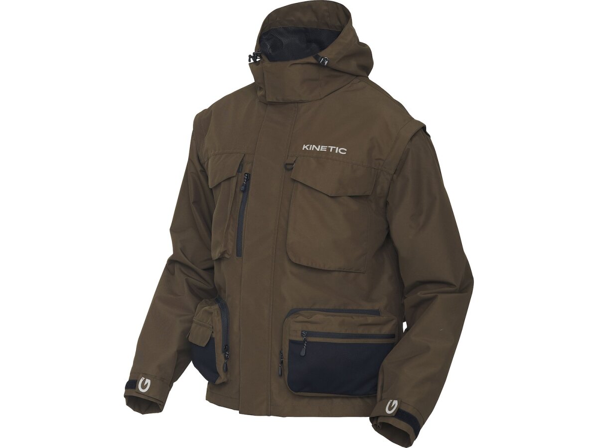 Kinetic Strider Zip-Off Jacket Gr. XL Olive Jacke Weste Wasserdicht