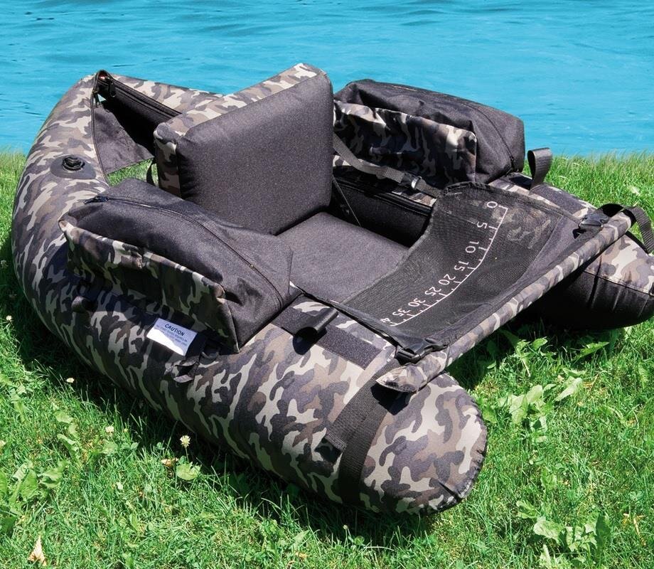 Lineaeffe Belly Boat Camou Camouflage Belly Boat Boot inkl. Pumpe