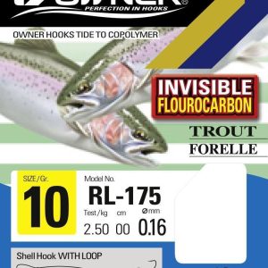 Owner Vorfachhaken Gr. 6 Forelle Fluorocarbon gebunden Owner Vorfachhaken Gr. 6 Forelle Fluorocarbon gebunden