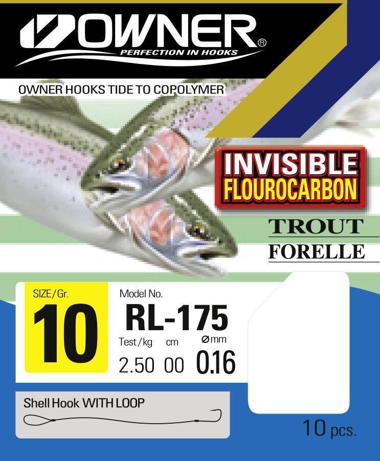 Owner Vorfachhaken Gr. 8 Forelle Fluorocarbon gebunden