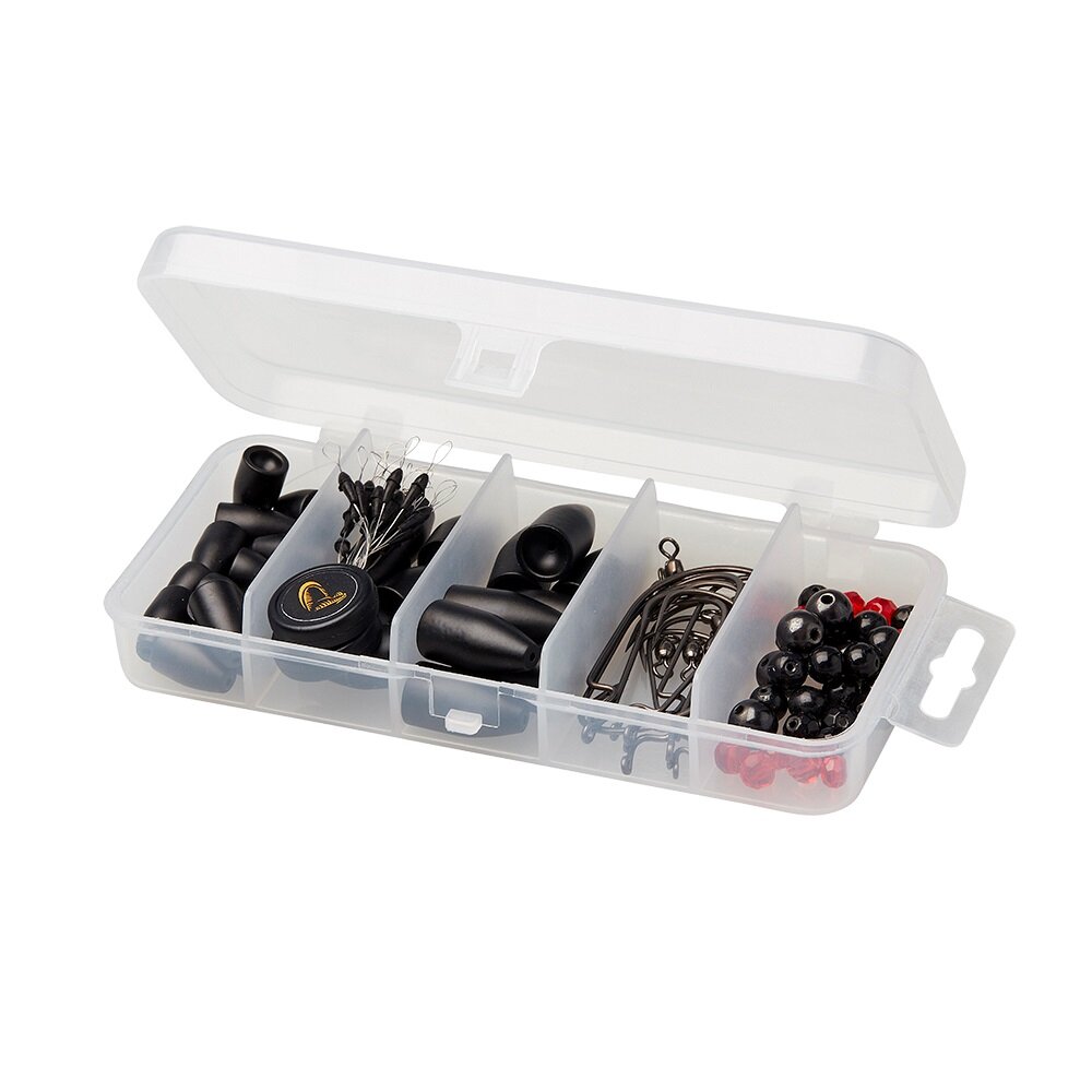 Savage Gear Texas & Carolina Rigging Kit 100pcs Zubehör Bullet Weights Offset
