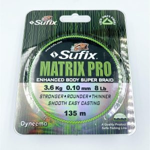Sufix Matrix Pro 0,10mm 3,60Kg – 135m schwarz Geflochtene Schnur
