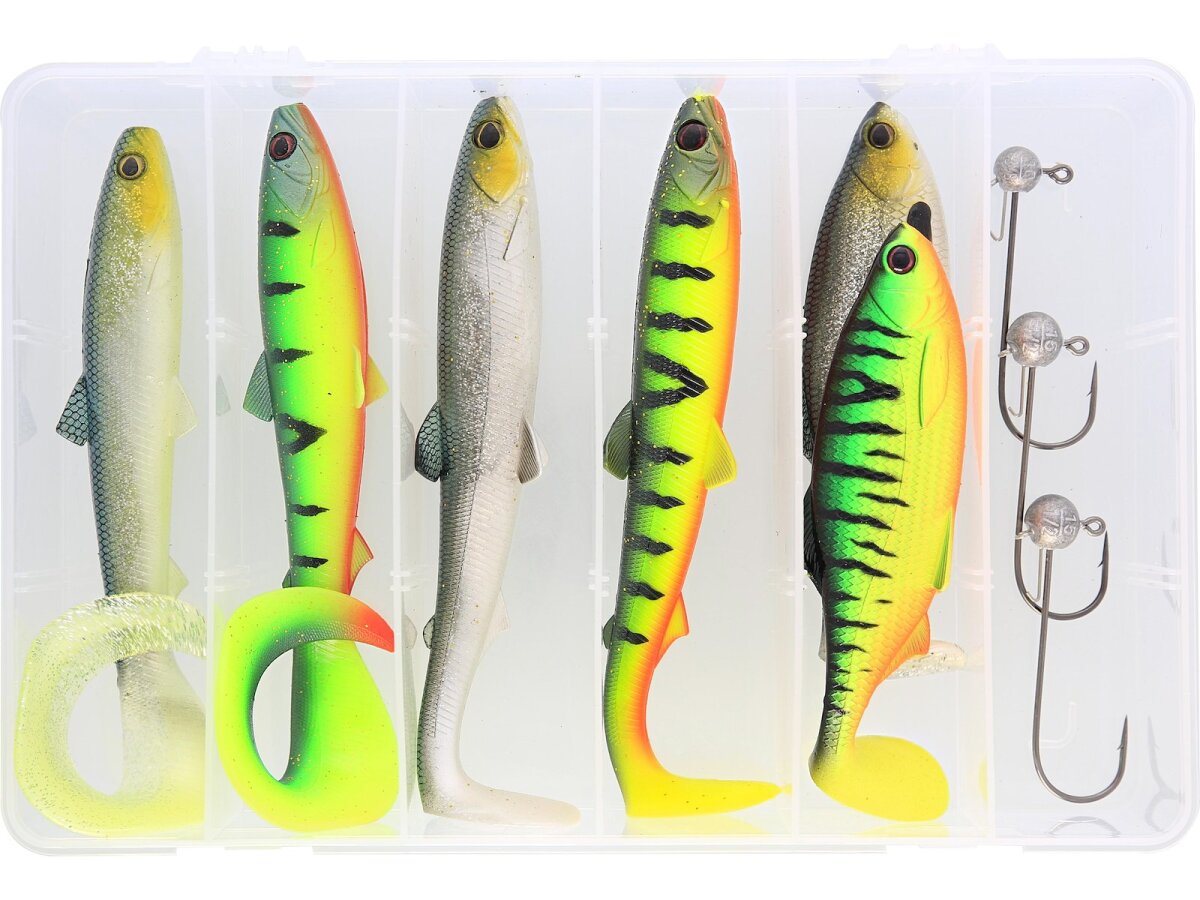 Westin PIKE BOX CAST & JIG 10PCS Hecht Gummiköder Raubfischangeln Kunstköder Bundle